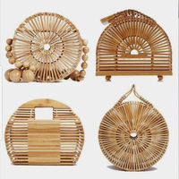 Sac à main en bambou rayé couleur naturelle, livraison rapide, style classique fait main, poignée personnalisée, forme moyenne, poids léger 0,3g