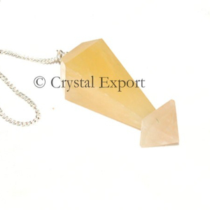 Crystalexport.com stylo pendule pyramide en quartz doré naturel-101 cristal de chakra de guérison fait à la main 15-35mm - Product Image 1