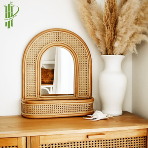 Handicraft Rattan Wall Mirror <b>Retro</b> Vintage Boho Decor for Living Room <b>Furniture</b> Elegant Wall Decoration - Product Image 4