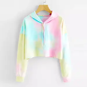 Hot Selling Women Crop Top Hoodies Sweatshirt Women's Long Sleeve Crop Top Pullover Hoodie Streetwear