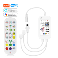 Télécommande Wifi sans fil à distance pour bande LED, contrôleur de musique intelligent, fonctionne avec l'application, rvb, 5V-24V IR