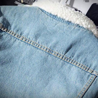 Veste en jean coupe-vent pour homme de haute qualité en gros, avec doublure en fausse fourrure, polyester/coton