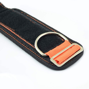 Tobilleras de neopreno para levantamiento de pesas, correas de neopreno de Color naranja con anillo en D para gimnasio, Fitness, anillos dobles en D, puño acolchado de neopreno violeta - Product Image 4