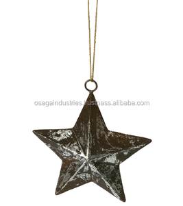 HOT SELLING METAL CHRISTMAS <b>TREE</b> DECORATION SET of 2 STAR CHRISTMAS HANGING ORNAMENT GOLDEN BEST QUALITY STAR - Product Image 6