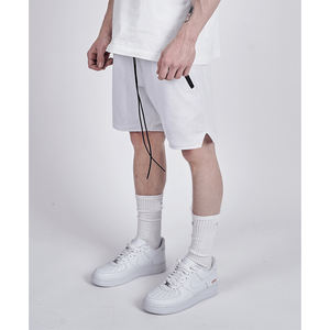 Custom White Mesh <b>Shorts</b> <b>with</b> Drawstrings <b>with</b> Side <b>Zipper</b> <b>Pockets</b> <b>Shorts</b> available <b>with</b> custom logo printing and embroidery - Product Image 4