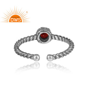 Beautifully Designed 925 Silver Ring Natural Garnet Gemstone Women's Ring Oxidized Silver Jewelry Manufacturer - Product Image 4
