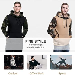 เสื้อฮู้ดลายพรางของผู้ชาย, เสื้อกันหนาวอบอุ่นและสบายฮิปสเตอร์แขนยาวมีฮู้ดแบบสวมหัวมีเชือกรูด - Product Image 4