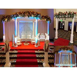 Mandap de boda de Pilar romano, decoración de estilo victoriano, decoración de boda india, mantel romano blanco, asequible - Product Image 1