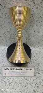 Calice d'or en laiton avec travail martelé authentique cuivworld inde - Product Image 6