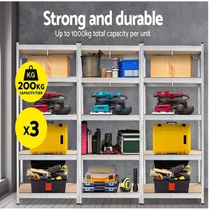 <span class=keywords><strong>Scaffali</strong></span> Metallici a 5 Ripiani Senza Bulloni per Magazzino Leggero, Scaffalature per Forniture da <span class=keywords><strong>Ufficio</strong></span> - Product Image 6