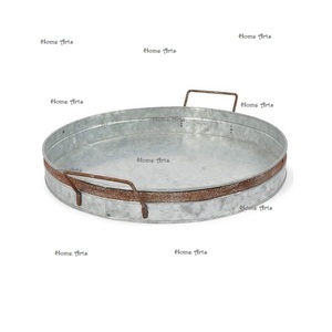 Ensemble de 3 plateaux à thé et café galvanisés de qualité supérieure, différentes tailles et formes, en vente - Product Image 5