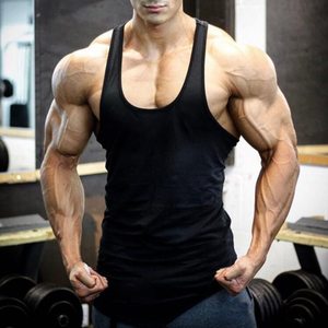 Débardeurs de sport pour hommes en gros, 100 % coton, respirants, séchage rapide, col montant, poches pour musculation et fitness - Product Image 4