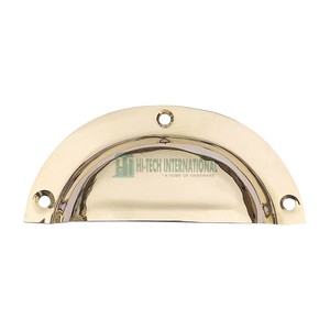 Kak — poignées de meuble en laiton poli doré, 95mm, pour porte, tiroirs à traction, coque, pour commode ou armoire, vente en gros - Product Image 4