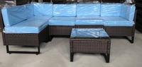 Juego de sofás de mimbre de lujo de ratán PE de alta calidad, muebles de patio al aire libre resistentes a la intemperie de Vietnam para hoteles, ¡económico!