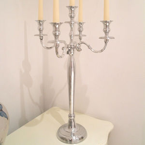 Candelabros de plata de lujo, centros de mesa de boda, 5 brazos, venta al por mayor, centros de mesa de boda, candelabros de metal - Product Image 1