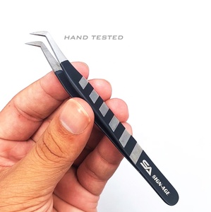 New Design Black Mega Volume Lash Tweezers Fine <b>Boot</b> Eyelash Extension Tweezers Light With Private Logo - Product Image 1