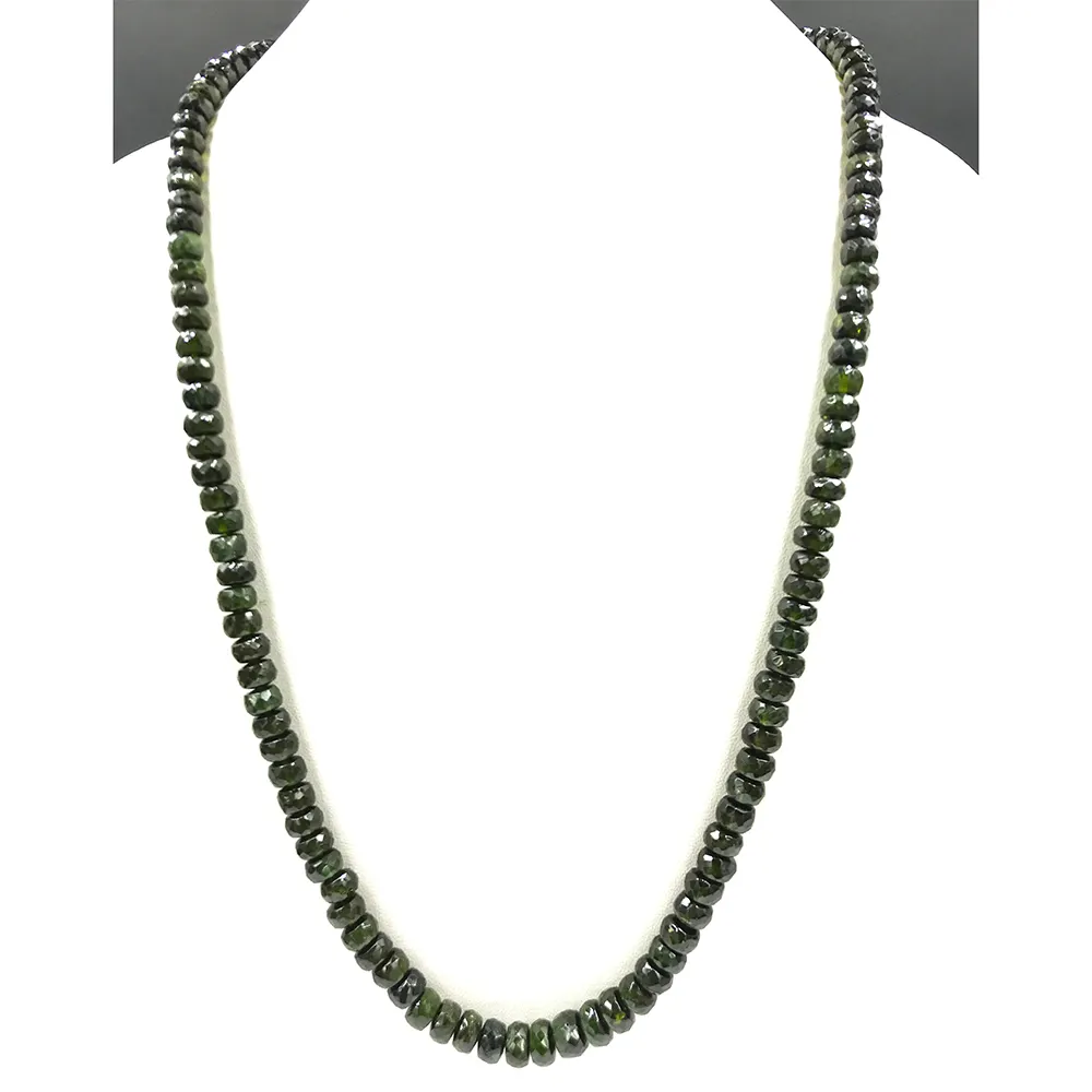 Natural Green Tourmaline Faceted Beads String Available At Custom Size