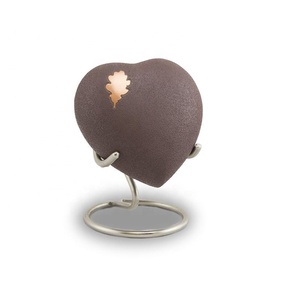 Meilleure vente de petite urne funéraire en forme de cœur métallique de haute qualité pour cendres humaines/fournitures funéraires - Product Image 1