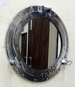 Miroir mural de salle de bain rectangulaire simple face Panneau de verre décoratif avec coin arrondi Suspension facile - Product Image 4