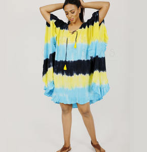 Hit Boutique <b>Women</b> Wear Rayon Tie Dye Short Frill <b>Kaftan</b> - Product Image 2