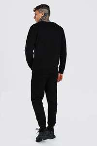 Chándal deportivo para trotar, jersey con capucha y bolsillo canguro, cuello redondo, venta al por mayor - Product Image 5