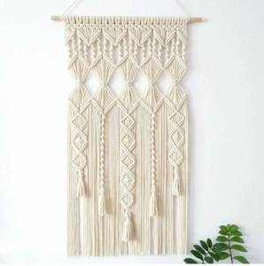 Diseño artístico de decoración de pared de macramé en estilo bohemio colgante de pared tejido de macramé de algodón hecho a mano a precio al por mayor de calidad superior - Product Image 6