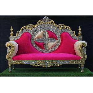 Royal Rajwadi Mariage Maharaja Canapé Moderne Élégant En Bois Traité Artisanat Designer Léger Siège D'amour pour La Cérémonie De Mariage - Product Image 1