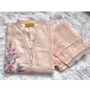 AJM TRADE HOUSE modèle 1155 Designer ethnique Sarree costume pakistanais indien droit Salwar Kameez robe faite de pelouse et de soie - Product Image 4