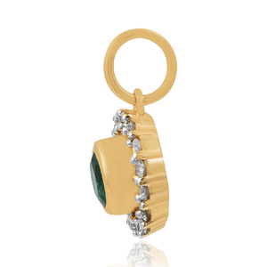 Luxury design gold plated 925 sterling silver green onyx white topaz multi gemstone detachable pendant necklace jewellery - Product Image 2