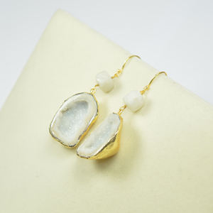 Pendientes de plata de ley 925 con forma de lujo, oro de 18 quilates, electrochapado, blanco - Product Image 4