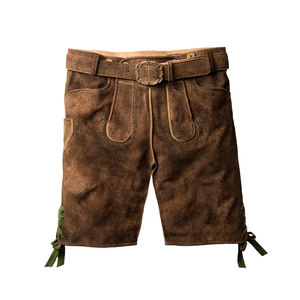 Custom Made Bavarian Lederhosen Style <b>Shorts</b> for Adults <b>Brown</b> Color with Solid Pattern Made From Plain Deer Skin in German Style - Product Image 6