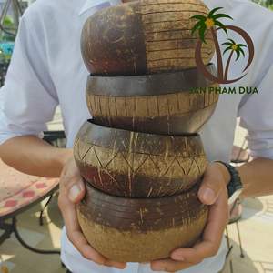 Bol naturel en noix de coco poli, 1 pièce, ensemble artisanal, vente en gros - Product Image 2