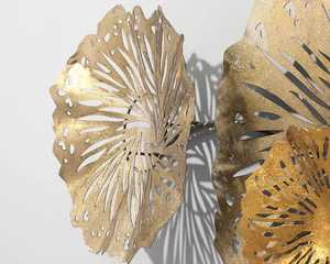 ดอกไม้ทองหรูหราและงานเหล็กแขวนผนังตกแต่งบ้าน - Product Image 2