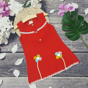 Minivestido Floral sin mangas para niñas de 2 a 7 años, ropa 100% de algodón para verano - Product Image 1