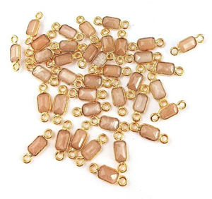 Caméra de monture pour collier, petit Rectangle, plaqué or, 6x4mm, connecteurs pour le collier - Product Image 4