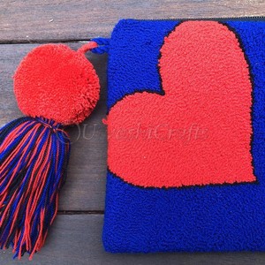 กระเป๋าเงินผู้หญิงสไตล์โบฮีเมียน,กระเป๋าคลัตช์กระเป๋าขนสัตว์หัวใจสำหรับวาเลนไทน์กระเป๋าถือสำหรับผู้หญิง - Product Image 5