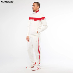 ชุดวอร์มกีฬาไนลอนผู้ชาย พิมพ์โลโก้ตามสั่ง ชุดวิ่งออกกำลังกายแบบสะท้อนแสง OEM ชุดลำลองแบบซับลิเมชั่น - Product Image 4