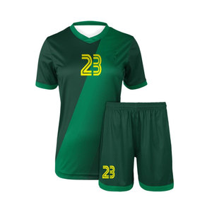 Conjunto de fútbol en blanco y verde para niños, Jersey de fútbol para niños, sublimación, cantidad personalizada de Australia, EE. UU., Fedex, tecnología de malla OEM - Product Image 1