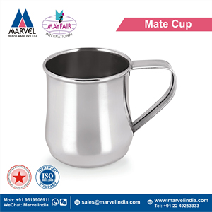 Single Wall Stainless Steel Reusable Round Shape Travel Thai Mug with Strip Handle Dishwasher & <b>Microwave</b> Safe Made in India - Product Image 3