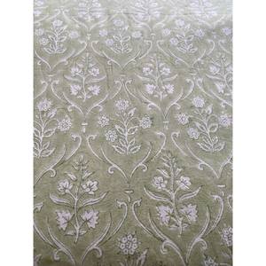 Tela de algodón con estampado de bloque blanco y verde para mujer, ropa ligera de verano - Product Image 2