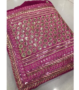 ชุดงานปาร์ตี้สไตล์บอลลีวูดสไตล์อินเดียชุดส่าหรีจากผ้าคอตตอนพร้อมเสื้อสตรีสีสันทอแรงบิด - Product Image 5