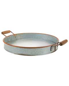 นอร์ดิกอาร์ตเดคโคหรูหราถาดเหล็กใส่ผลไม้ชุบสังกะสีถาดเสิร์ฟพร้อมไม้สำหรับอุตสาหกรรมอาหารเช้าของตกแต่งบ้าน - Product Image 5