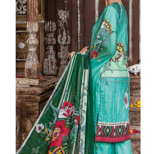 COLECCIÓN SUMAIRA Maria B Casual 3 Pc Vestidos Impresión digital Gasa Hasta la rodilla Manga larga Disponibilidad limitada - Product Image 5