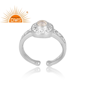 Round <b>Crystal</b> Quartz Gemstone Fine Sterling Silver Jewelry Manufacturer Designer Handmade <b>Ring</b> Jewelry Wholesaler - Product Image 2