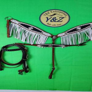 Brida para Caballo Occidental de Cuero Genuino Y&Z de Alta Calidad con Color y Tamaño Personalizables, Hecha a Mano para Jinete - Product Image 1