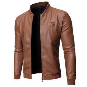 Custom New Style Geaca De Piele Men's Lederjacke Cow Hide Dzseki <b>Slim</b> <b>Fit</b> <b>Jacket</b> With Full Front Zip Tan Veste Skinnjakke Jope - Product Image 3