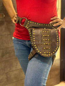 Waist Bags Unisex Leather Biker Bag Motorcycle <b>Belts</b> Hip <b>Pocket</b> Bum Bags - Product Image 2