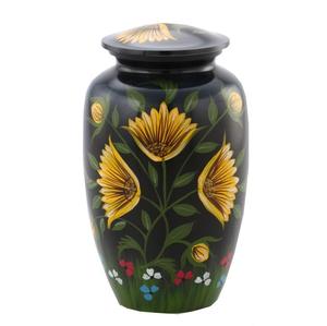 Urna de cremación de hojas con flores hechas a mano, urna conmemorativa de Metal para adultos, cenizas funerarias humanos, estilo americano/europeo - Product Image 3