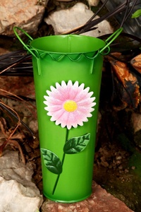 Seau de jardin décoratif à fleurs françaises Design en fer de luxe avec revêtement en poudre coloré pour le sol de la maison et la table pour les fêtes - Product Image 2