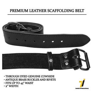 Ceinture à outils en cuir véritable de vache, jeu de ceintures noir brillant, vintage - Product Image 2